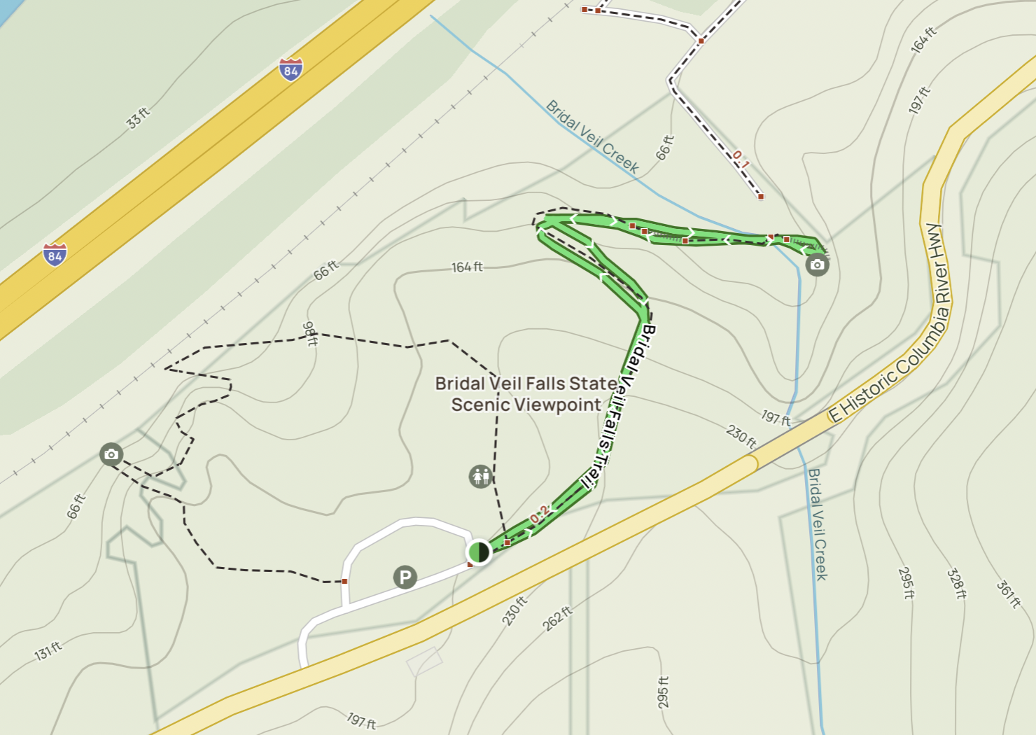 Bridal Veil Falls trail map