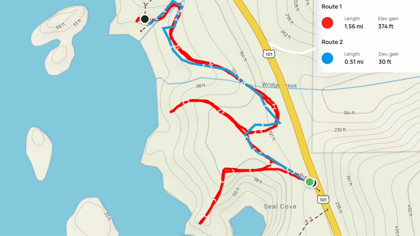 Secret Beach Trail Map