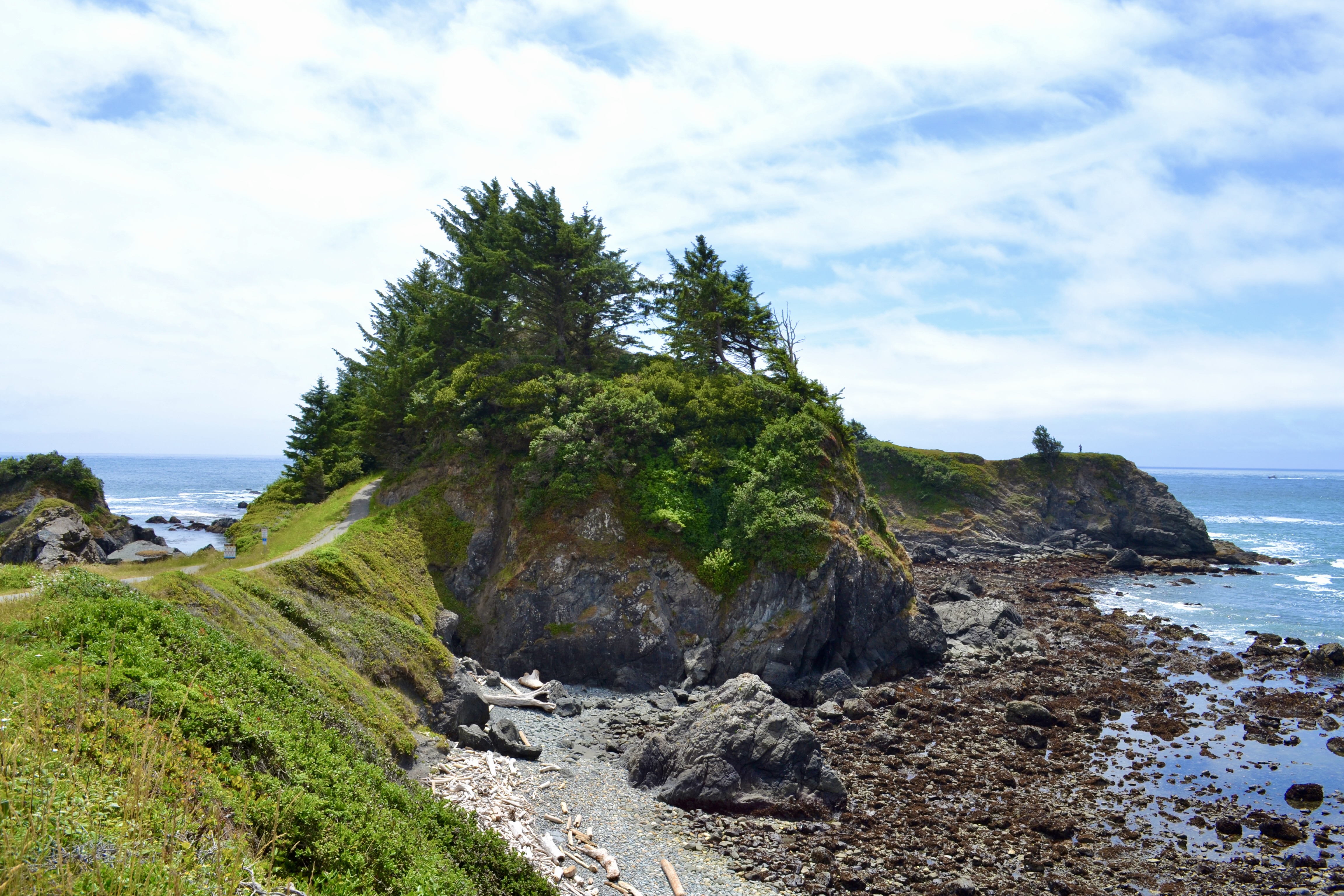 Paved coastal walk to Chetco Point in Brookings, Oregon