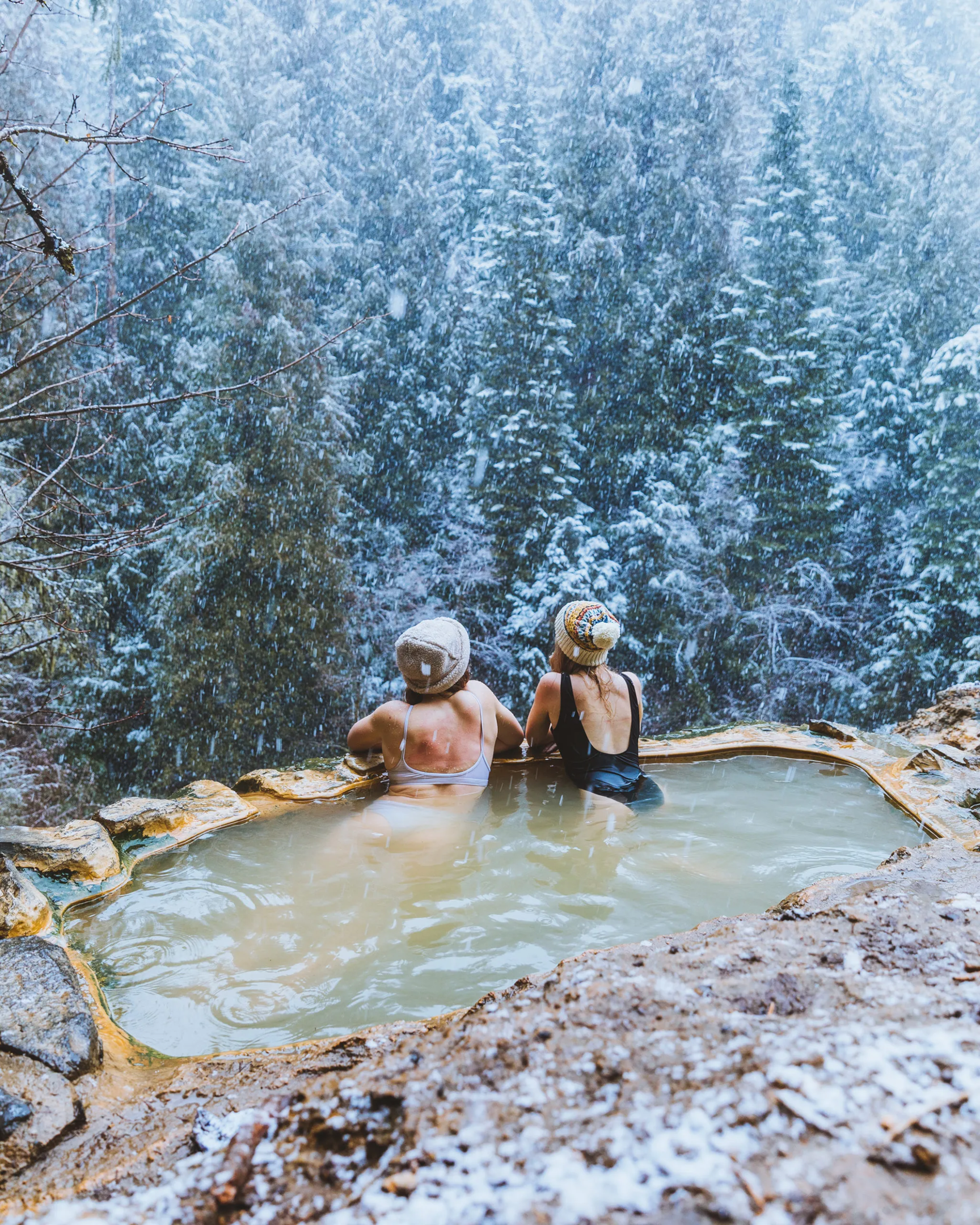 Umpqua Hot Springs in winter