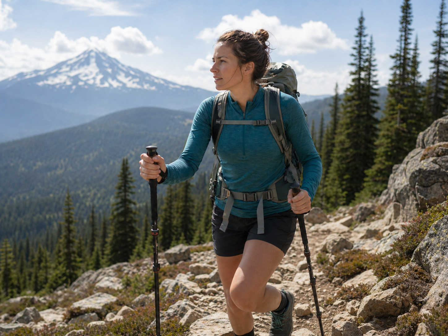 Women's-specific trekking poles tested for shorter torsos and narrower grips