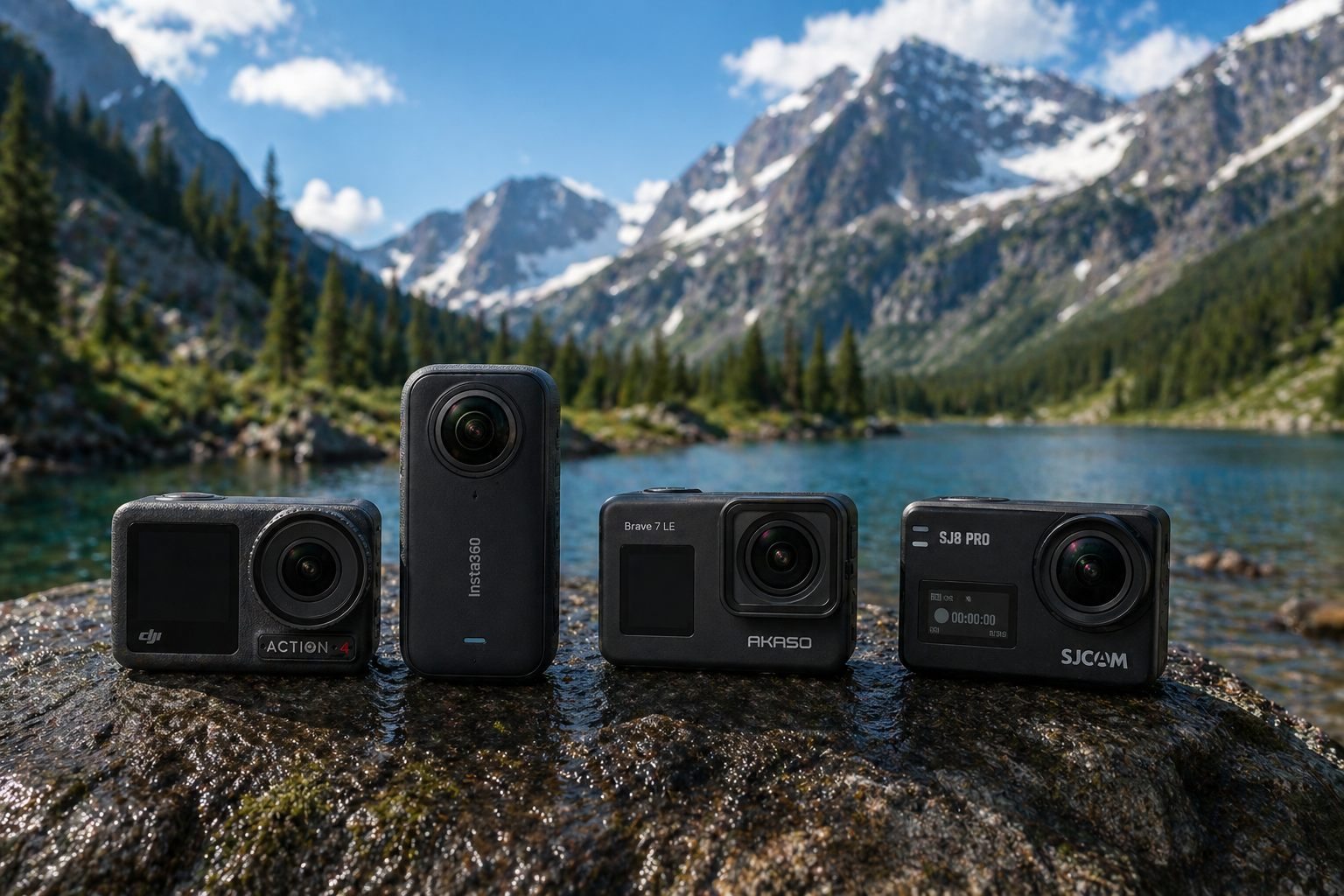 Action camera mounted on a hiker's chest harness