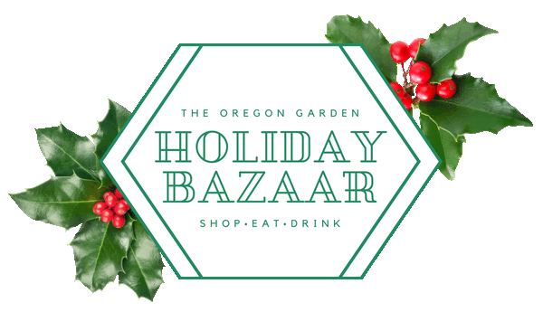 Holiday Bazaar at the Oregon Garden with festive lights and artisan stalls