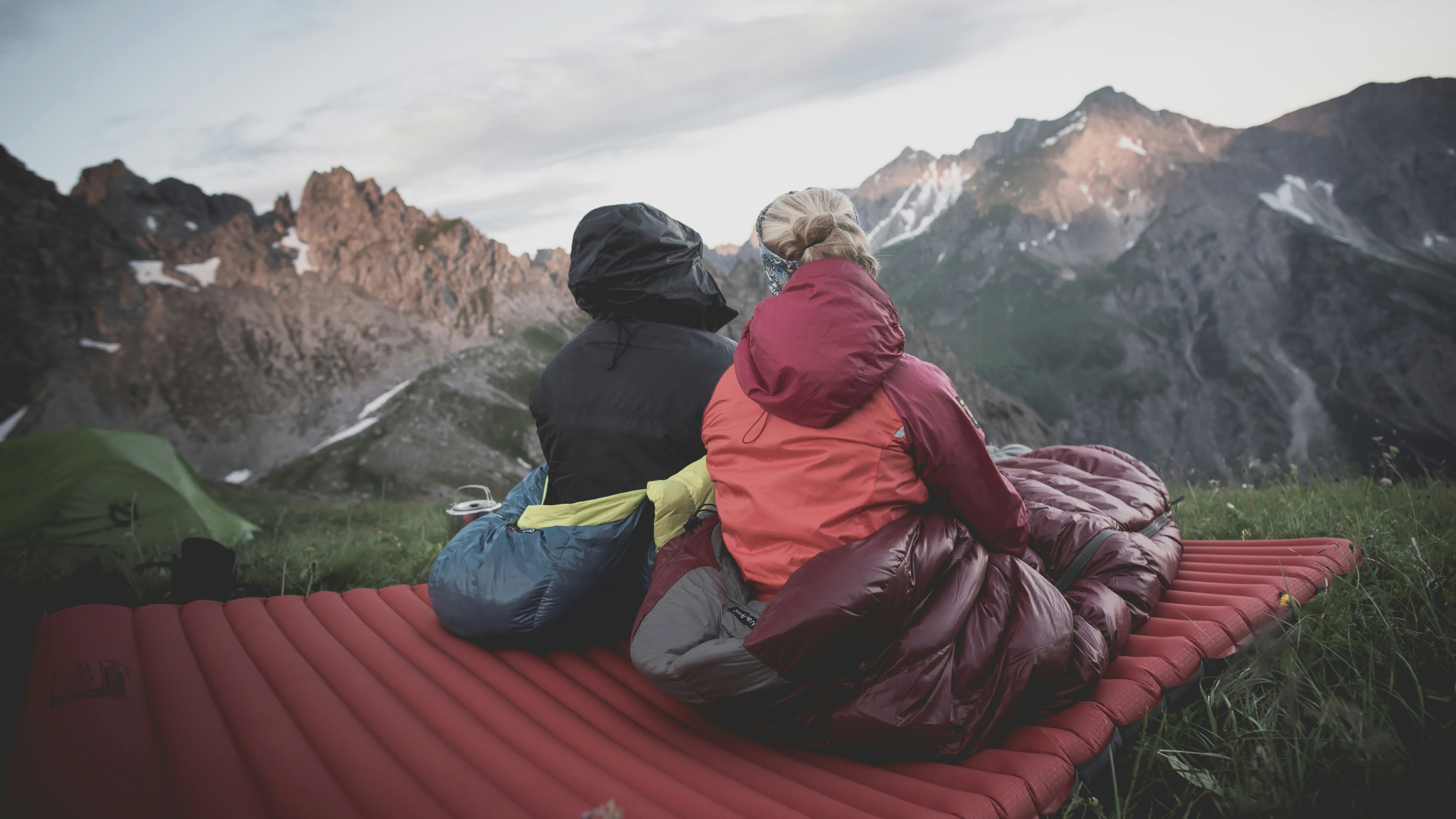 Close-up of a sleeping bag liner