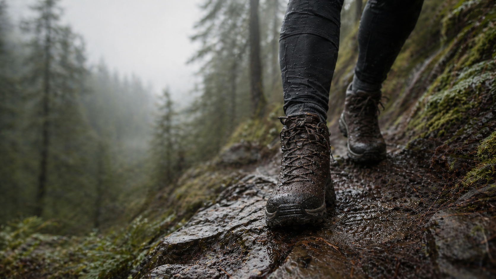 Best waterproof hiking boots for women on a wet forest trail