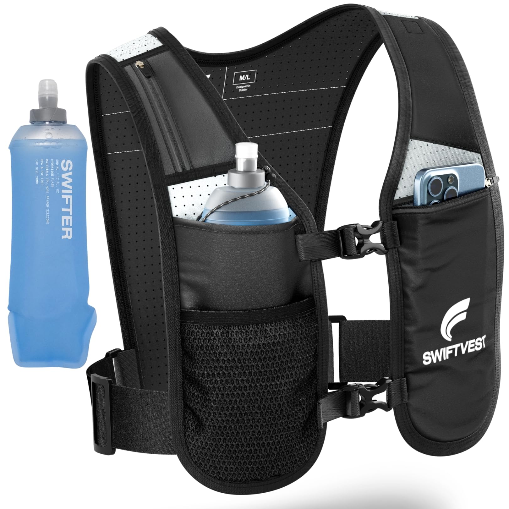 Running Phone Holder Vest with 500ml water bottle