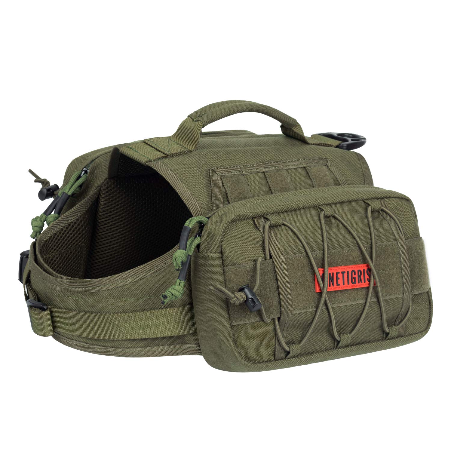ONETIGRIS Dog Backpack Harness with side pockets