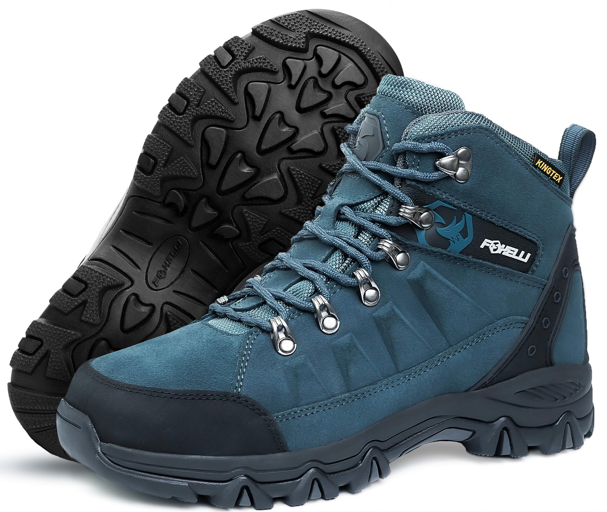 Foxelli Women's Hiking Boots, Waterproof Suede Leather