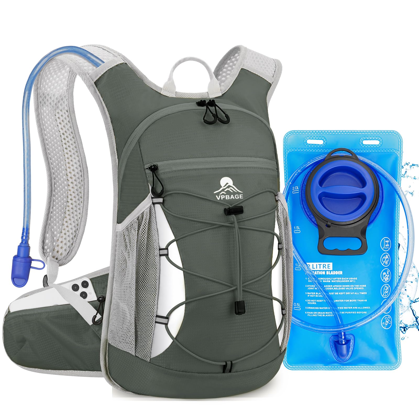 Hydration Backpack with 2L Water Bladder