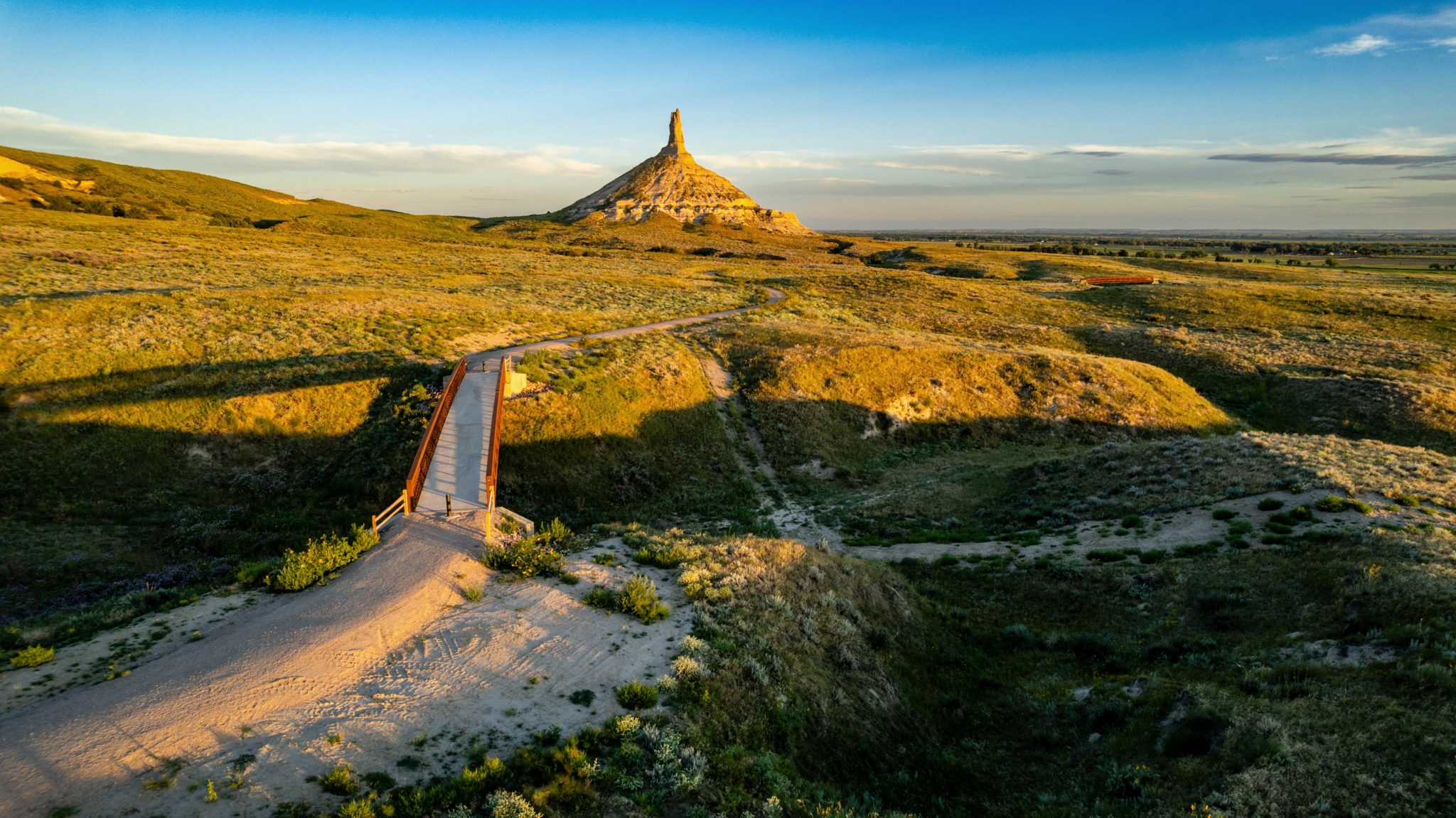 Chimney Rock rising above the Nebraska plains, the single most-mentioned landmark in Oregon Trail emigrant diaries