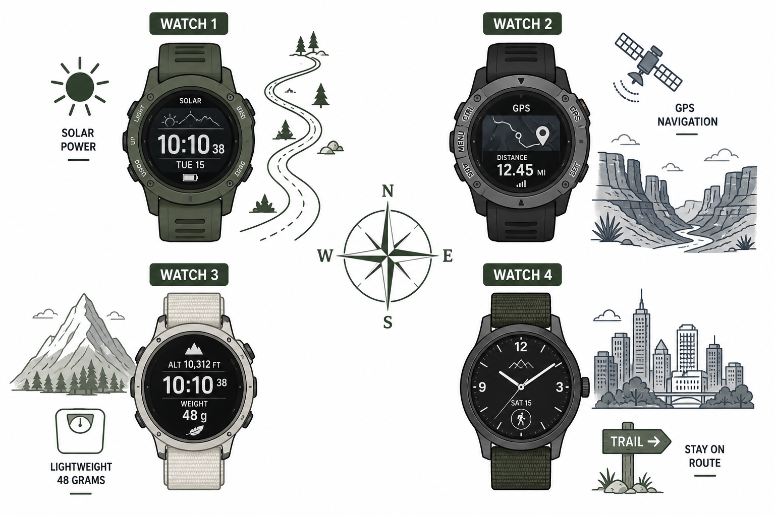 How to choose a hiking watch: a visual guide to trip type, GPS accuracy, battery life, and offline maps