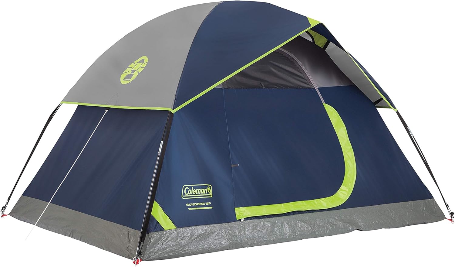 Coleman Sundome 6-person camping tent at a wooded campsite