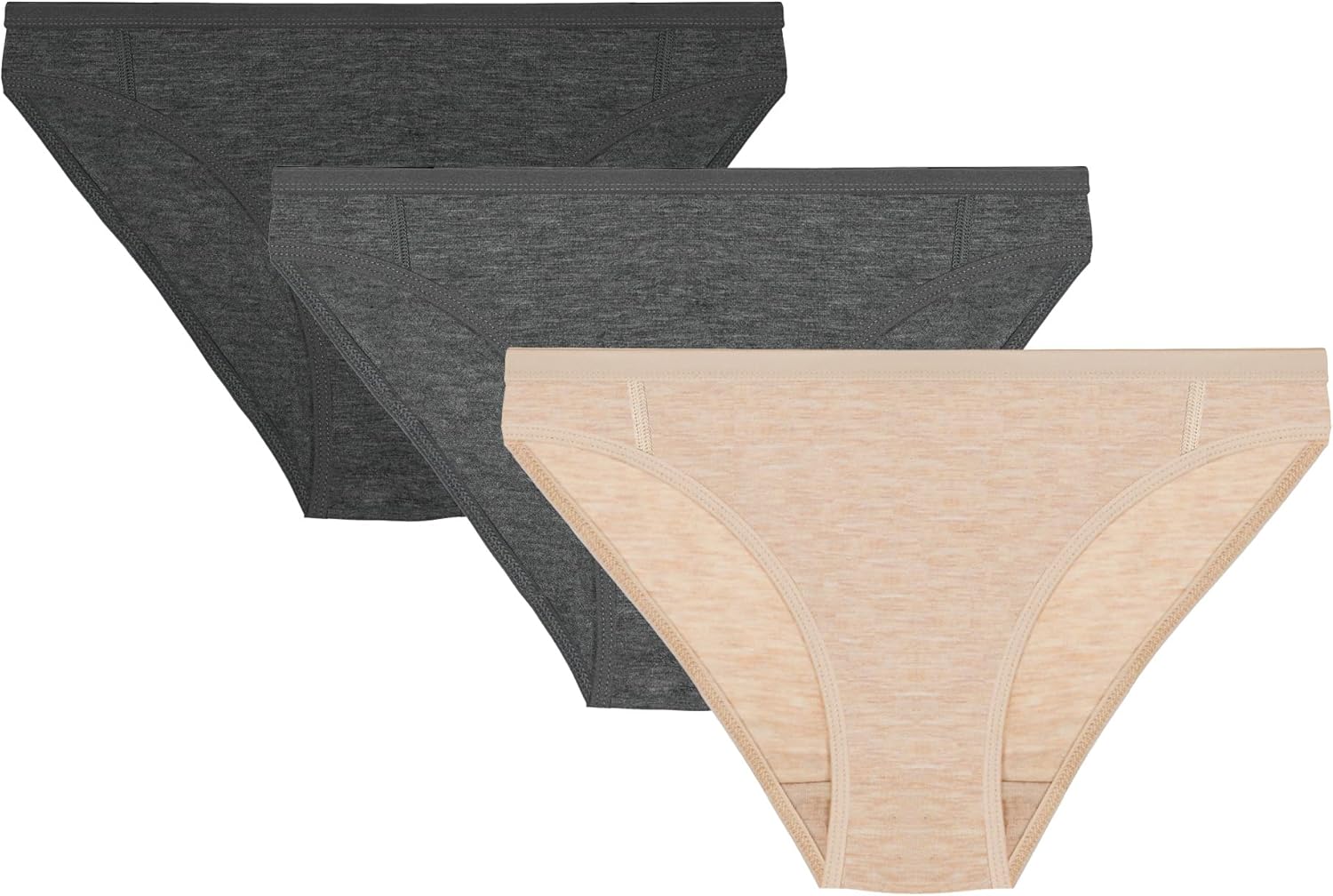 METARINO Women's Merino Wool Active Briefs Mid-Waist 3-Pack in natural colors