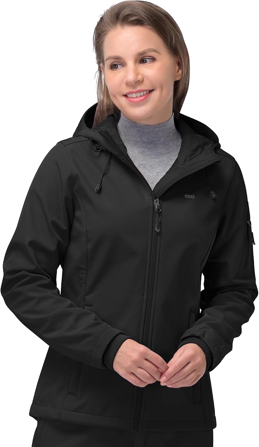 33,000ft women's fleece lined waterproof hooded softshell rain jacket