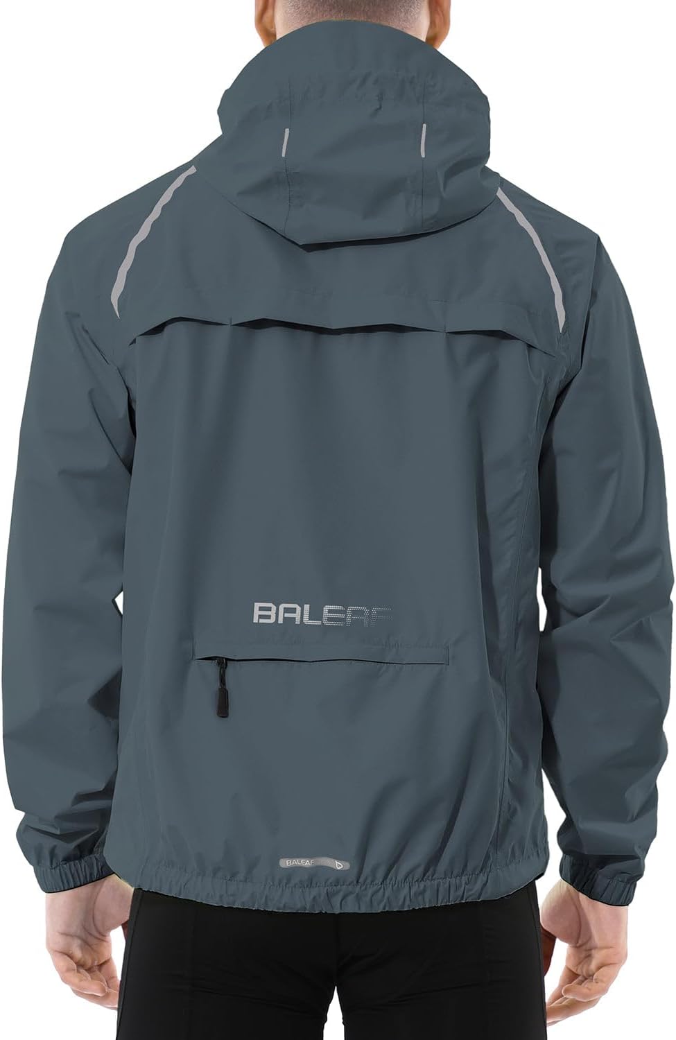 Baleaf men's reflective waterproof packable rain jacket