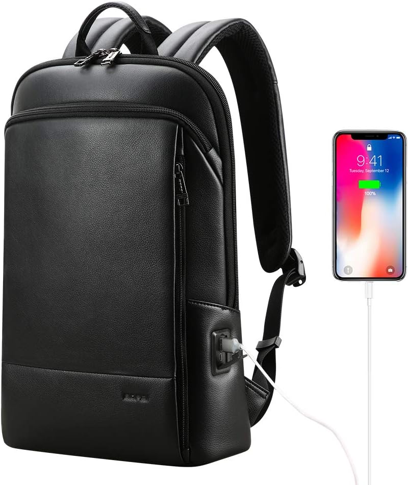 BOPai genuine leather business laptop backpack