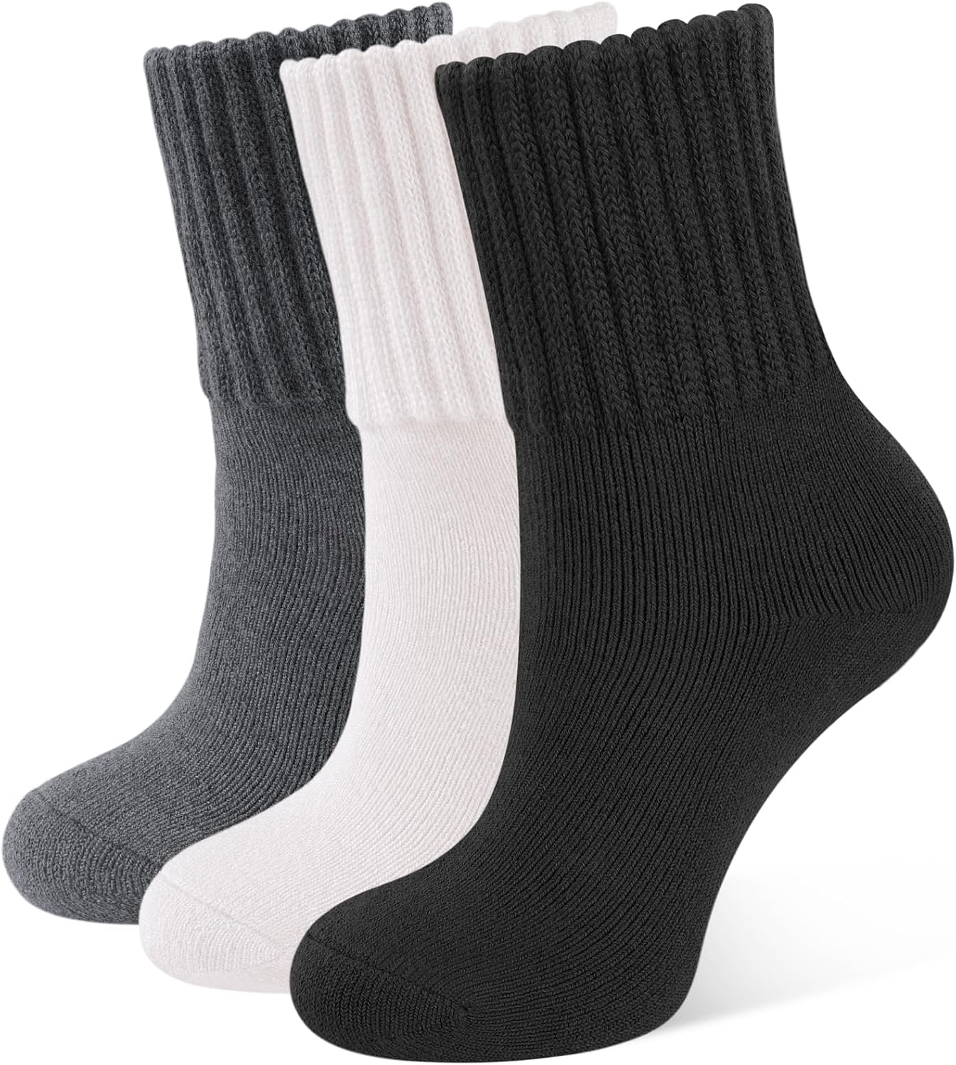 CLOSEMATE thick warm winter boot socks for women, three pack