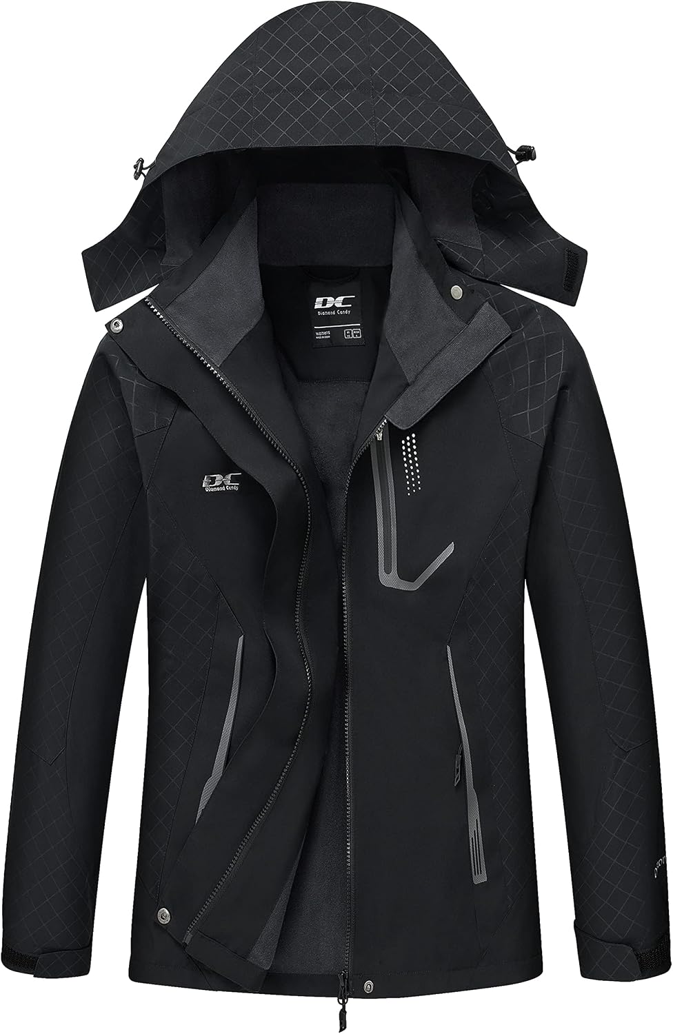 Diamond Candy women's lightweight waterproof hooded rain jacket