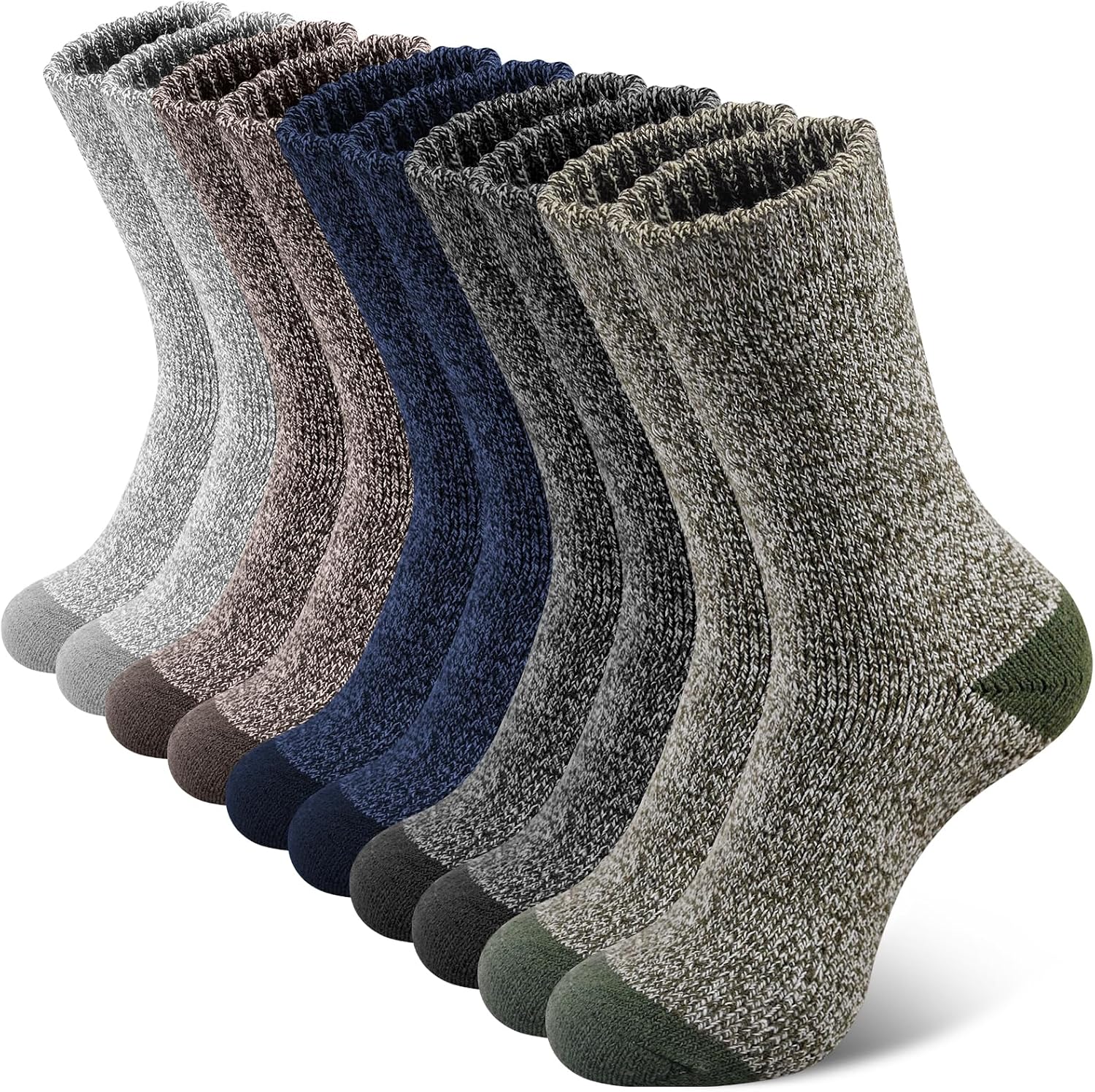 SIMIYA merino wool super thick hiking crew socks five pack